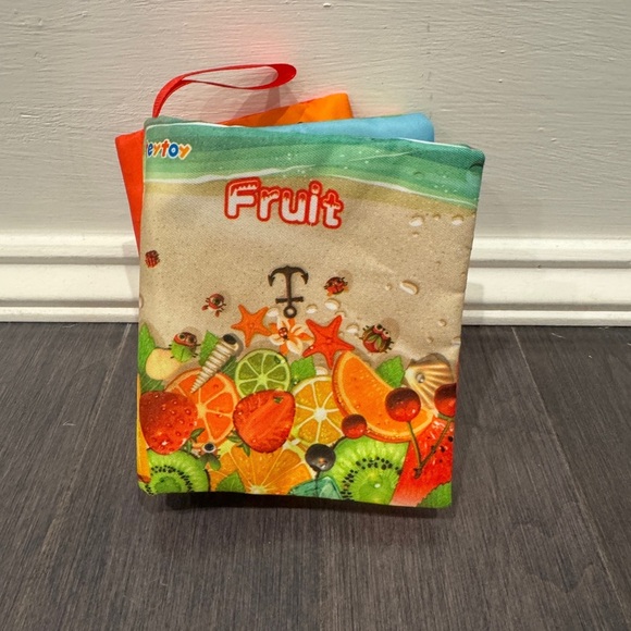 NWOT Infant Baby Colorful Fruit-Themed Soft Small Crinkle Book - Picture 1 of 3